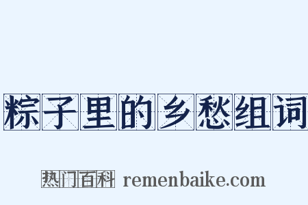 粽子里的乡愁组词是什么意思的图片